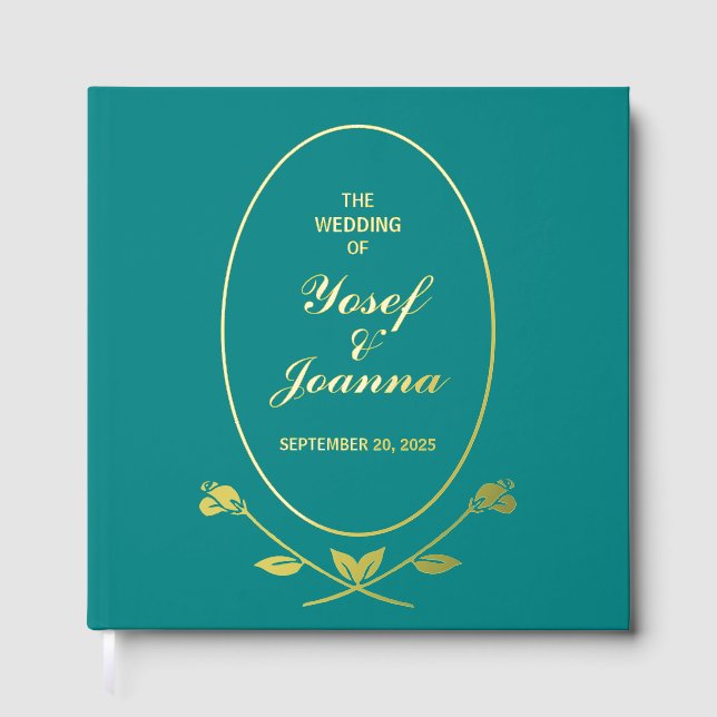Livre D'or Mariage turquoise Foil Guest Book (Recto)