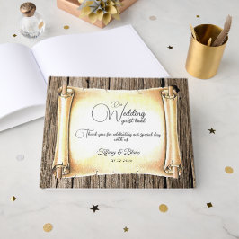 Livre D'or Mariage unique de défilement et de plume