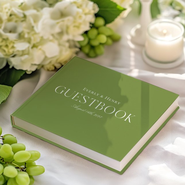 Livre D'or Mariage vert minimaliste et élégant (Minimlaist Elegant Sage Green Wedding Guest Book)