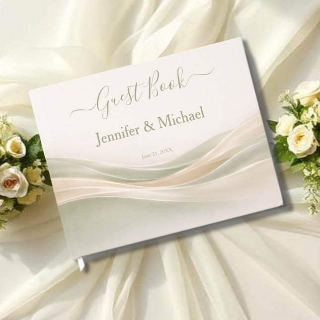 Livre D'or Mariage Vert Sauge et Ivoire (Sage Green and Ivory Wedding Guest Book )