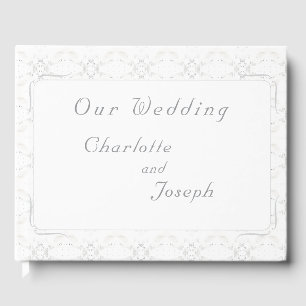 Livre D'or Mariage vintage en dentelle blanche