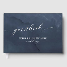 Marine Aquarelle Argent Script Mariage élégant