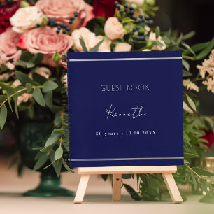 Livre d'or marine bleu minimaliste