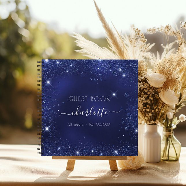 Livre d'or marine bleu parties scintillant scintil (Créateur téléchargé)