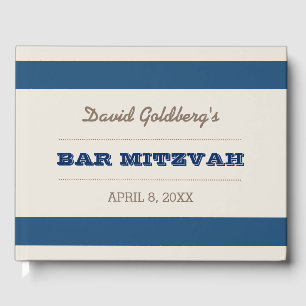 Livre d'or Marine Blue & Silver Bar Mitzvah