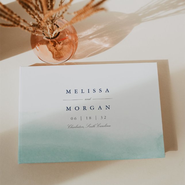 Livre D'or Marques Seaglass | Mariage d'aquarelle côtière (Créateur téléchargé)