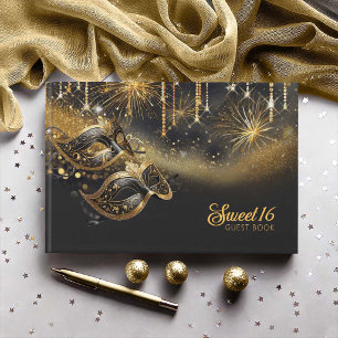 Livre D'or Masque de Mascarade Sweet Sixteen Noir Or ID1032