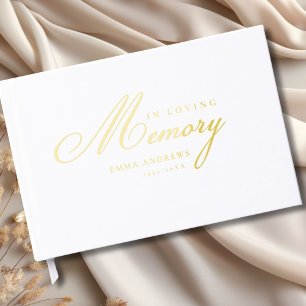 Livre D'or Mémoire "En mémoire d'amour" Gold-Foil, Blanc