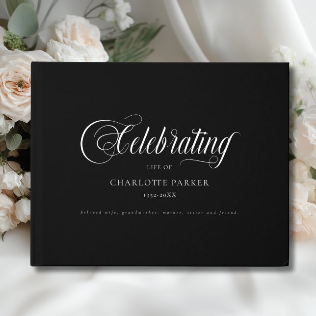 Livre D'or  Memorial "Celebrating life of" Black (Memorial "In Loving memory" Black Guest Book)