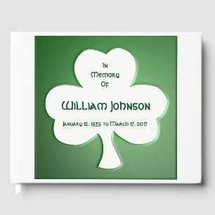 Livre D'or Mémorial du Shamrock vert personnalisé