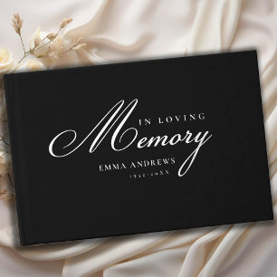 Livre D'or Mémorial "En mémoire d'amour" Argent-Foil, Noir