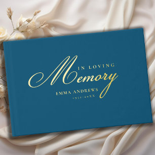 Livre D'or Mémorial "En mémoire d'amour" Gold-Foil, Bleu