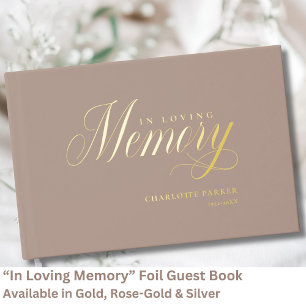 Livre D'or Mémorial "En mémoire d'amour" Gold-Foil, Brown