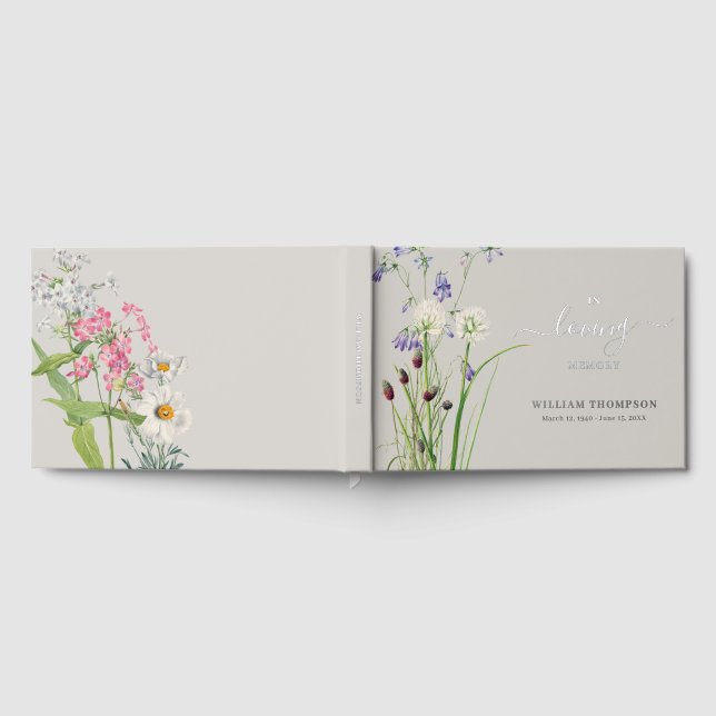 Livre D'or Memorial Funeral In Loving Memory Wildflowers (Complet)