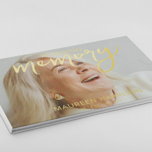 Livre D'or Mémorial photo Elegant Gold Foil