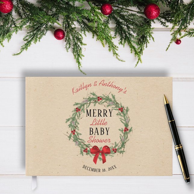 Livre D'or Merry Little Christmas Baby Shower (Créateur téléchargé)