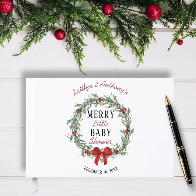 Livre D'or Merry Little Christmas Baby Shower (Créateur téléchargé)