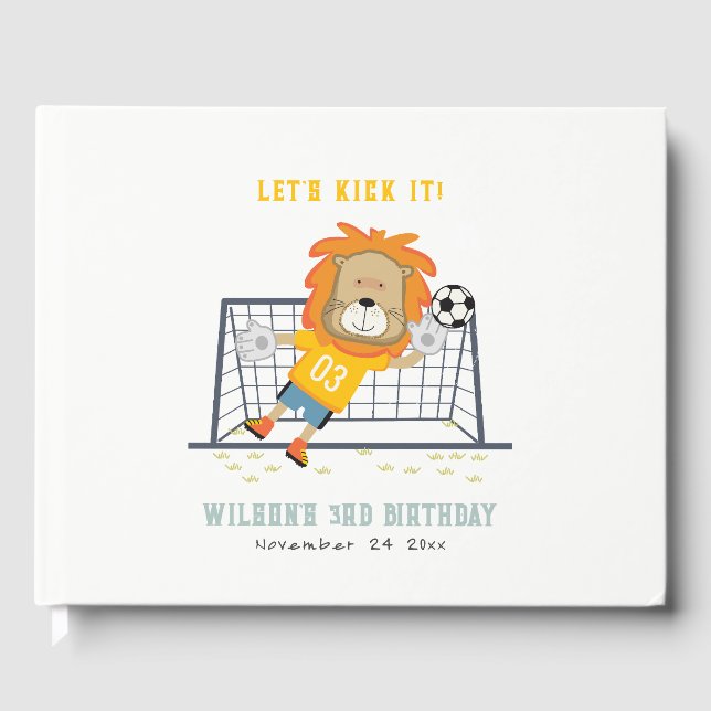 Livre D'or Mettons-nous Lion Goalkeeper Soccer Anniversaire d (Recto)