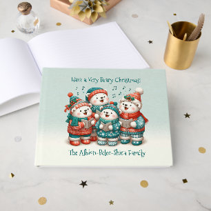 Livre D'or Mignons ours polaires chantent Joyeux Noël très ou
