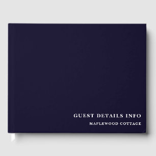 Livre d'or minimal de vacances bleu marine Style