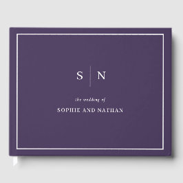 Livre D'or Minimal et chic | Mariage frontalier violet et bla