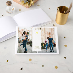 Livre D'or Minimal moderne   3 Mariage de monogramme photo