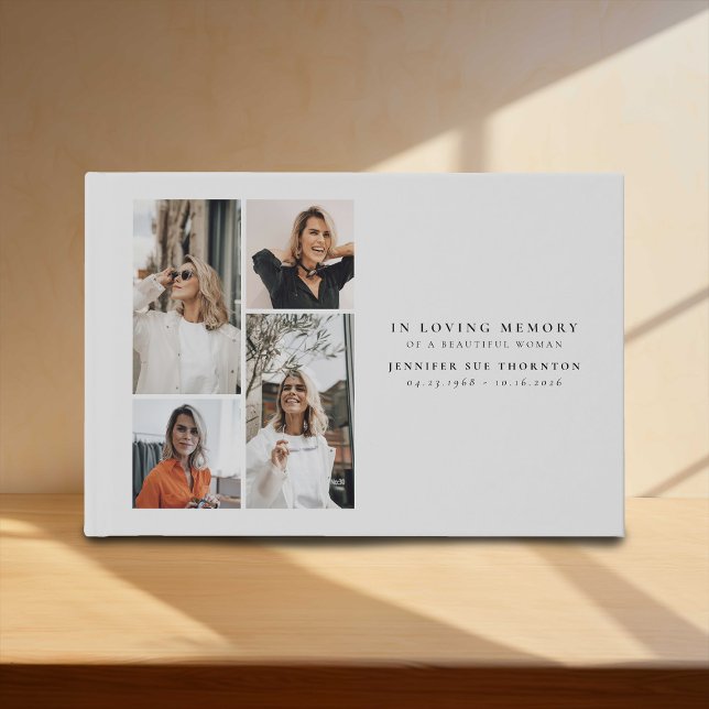 Livre D'or Minimalist Photo Collage In Loving Memory (Créateur téléchargé)