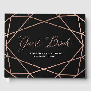 Livre D'or Minimaliste moderne géométrique Faux Rose Gold   B