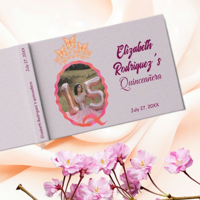 Livre D'or Miss Quince Quinceanera Butterflies Crown Squiggle (Créateur téléchargé)