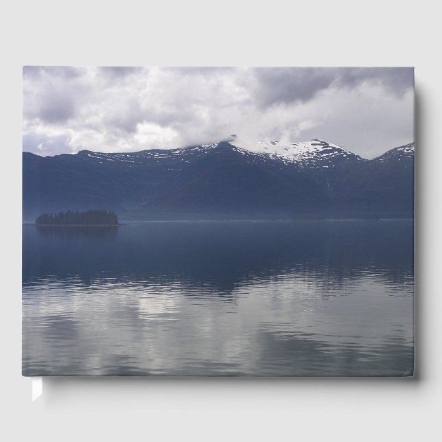Livre D'or Misty Alaskan Sea dans les tons bleu (Recto)