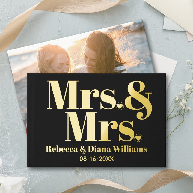 Livre D'or Mme et Mme lesbian mariage photo noir (Créateur téléchargé)
