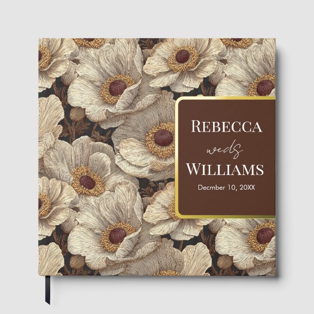 Livre D'or Modern Anemones Accent Fall Wedding (Recto)