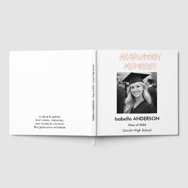 Livre D'or Modern Black and White Graduation Party (Complet)