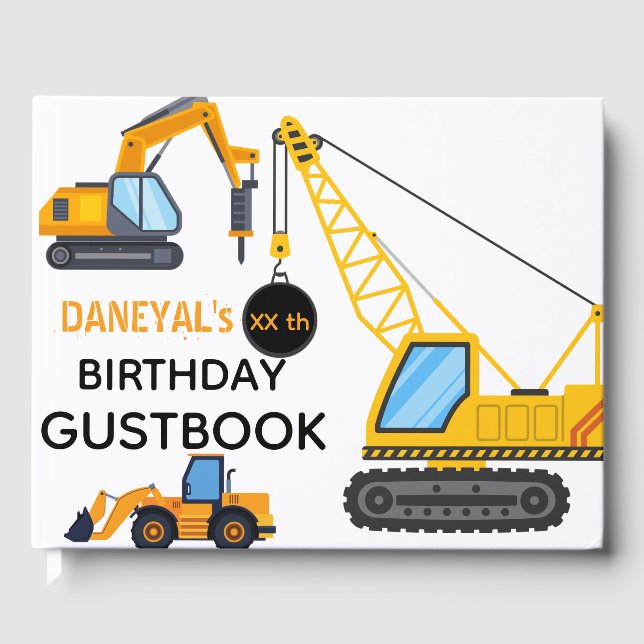 Livre D'or Modern Construction Simple Kid's Birthday (Recto)