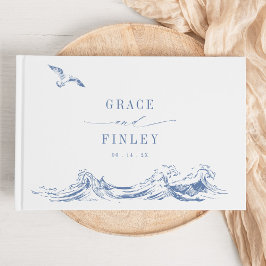 Livre D'or Modern Elegant Coastal Chic Blue Wedding