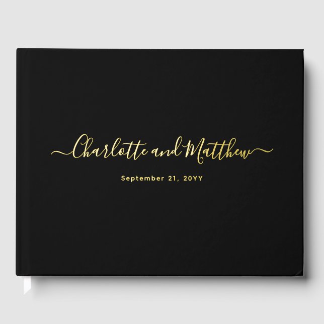Livre D'or Modern Elegant Minimalist Chic Personalize Wedding (Recto)