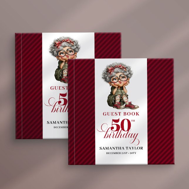 Livre D'or Modern Funny Lady 50th Birthday Humor Cartoon Book (Modern Funny Lady 50th Birthday Humor Cartoon Guest Book

)