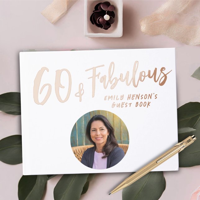 Livre D'or Moderne 60 et Fabuleux Photo 60e anniversaire fête (Créateur téléchargé)