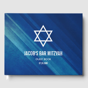 Livre D'or Moderne Blue Grunge Bar Mitzvah