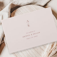 Moderne Blush Brown Monogramme Earth Tone Mariage