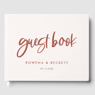 Livre D'or Moderne élégant mariage rose neige
