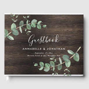 Livre D'or Moderne en bois foncé eucalyptus rustique simple