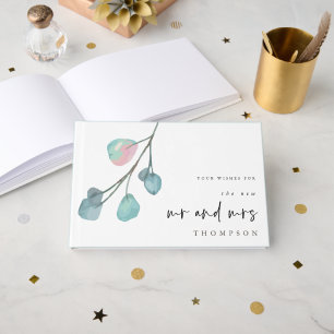 Livre D'or Moderne Eucalyptus Nouvelle Mme Mme Nom Mariage