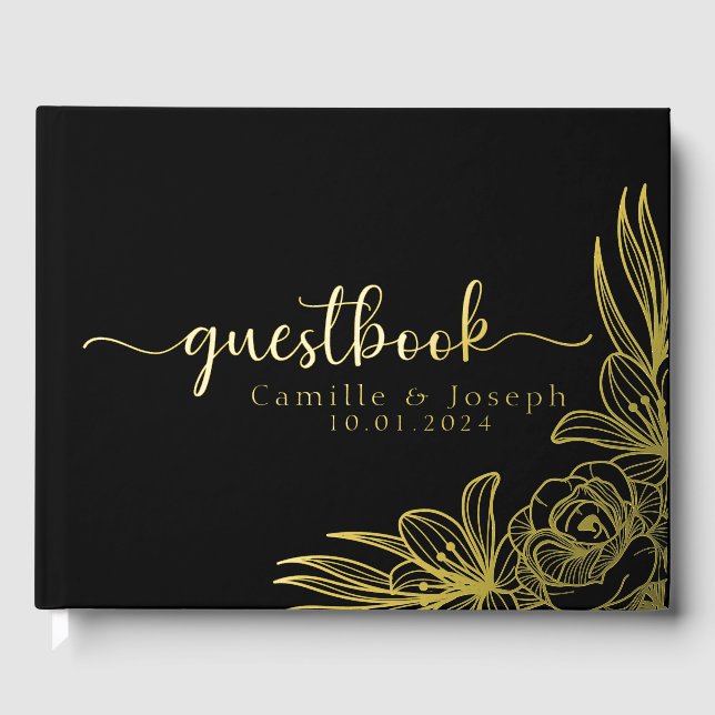 Livre d'or moderne Floral mariage (Recto)