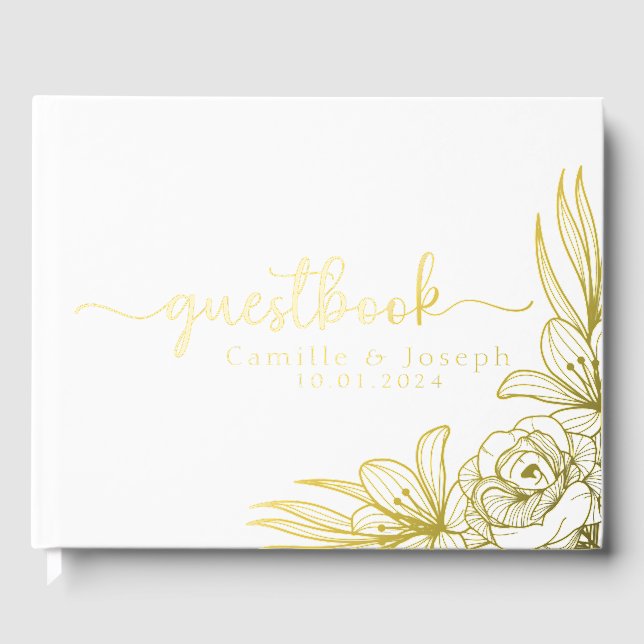 Livre d'or moderne Floral mariage (Recto)