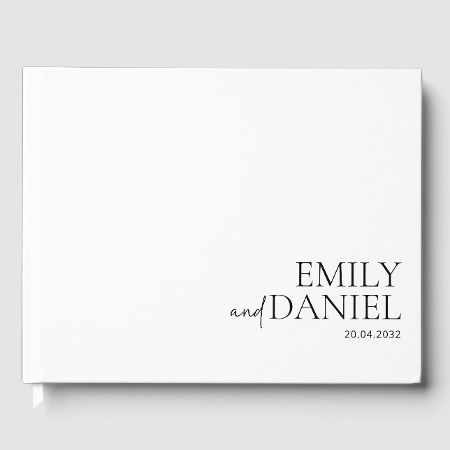 Livre D'or Moderne, simple, blanc et noir (Recto)