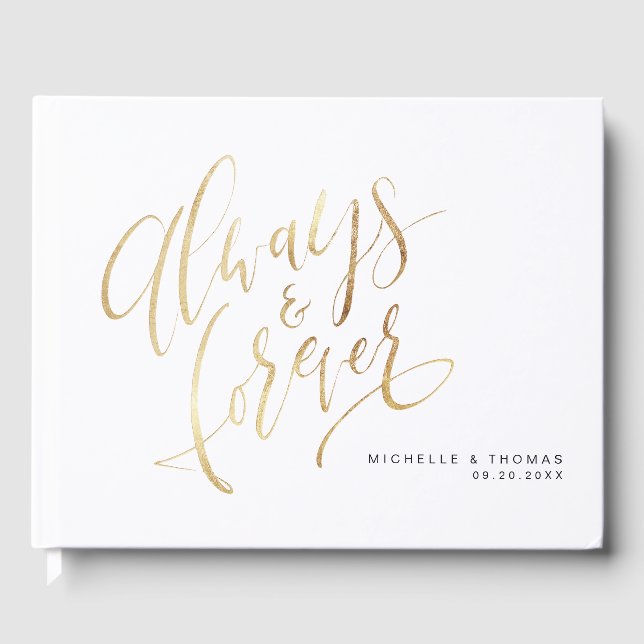 Livre D'or Moderne Simple Toujours Et Toujours Mariage Script (Recto)