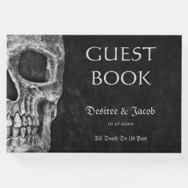 Livre D'or Moitié Cool gothique Crâne noir et blanc Grunge