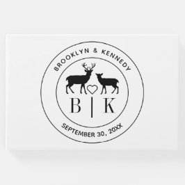 Livre D'or Monogramme de cerf rustique mariage couple nom