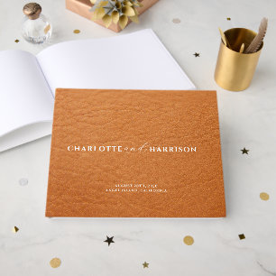 Livre D'or Monogramme de mariage personnalisé en faux cuir